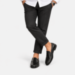 Mens Black Genuine Leather Penny Loafers – Slip-On Business Dress Wedding Office Shoes - Image 10