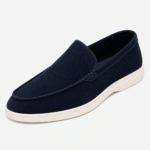 Men's Suede Leather Loafers – Blue Classic Formal Wedding Dress Shoes
