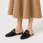 Womens Black Velvet Fur-Lined Loafers – Warm Plush Flat Casual Winter Shoes - Image 8