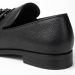 Mens Black Handcrafted Full-Grain Leather Tassel Loafers – Elegant Casual Slip-On Shoes - Image 5