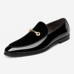 Mens Black Patent Leather Loafers – Business Casual Slip-On Dress Shoes Big Size