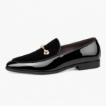 Mens Black Patent Leather Loafers – Business Casual Slip-On Dress Shoes Big Size - Image 2