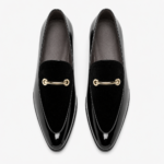 Mens Black Patent Leather Loafers – Business Casual Slip-On Dress Shoes Big Size - Image 3