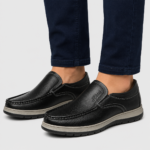 Mens Black Handmade Genuine Leather Loafers – Casual Walking Work Flat Moccasin Shoes - Image 7