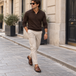 Mens Brown Leather Oxford Loafers – Brand Business Dress Soft Flat Casual Shoes - Image 9