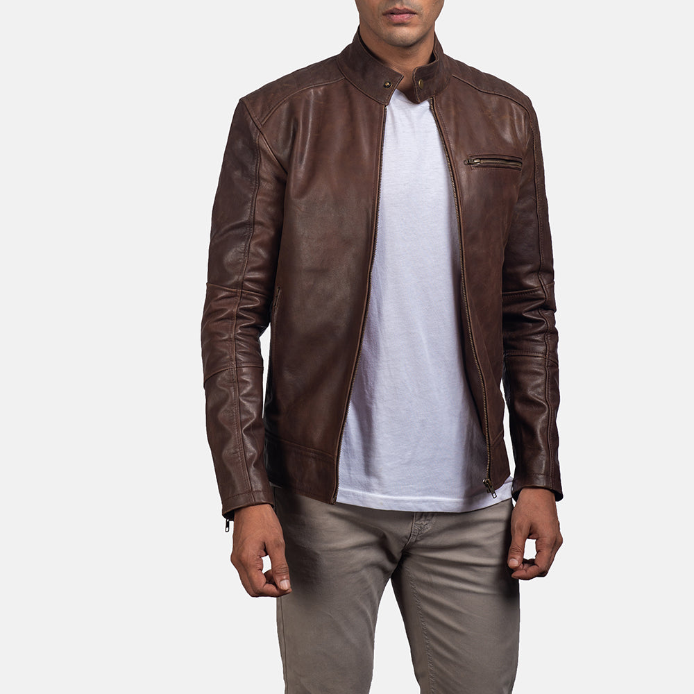 Dean_Brown_Leather_Biker_Jacket_With_Cowhide_Oil_Pull_Leather_Finish_1_dbba41e8-a89b-40bd-95b2-981a56af1e2f.jpg Dean Brown Leather Biker Jacket - Image 1