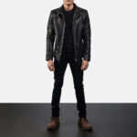 Legacy Black Leather Biker Jacket - Image 3