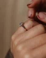 Yvonne 1988 Vintage 9ct Gold Aquamarine & Diamond Cluster Ring - Image 2