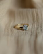 Yvonne 1988 Vintage 9ct Gold Aquamarine & Diamond Cluster Ring - Image 4