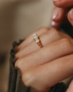 Yvonne Antique 18ct Gold Opal & Diamond Seven Stone Ring - Image 2