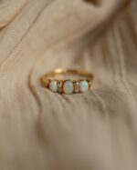 Yvonne Antique 18ct Gold Opal & Diamond Seven Stone Ring - Image 3