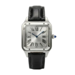Alberto Square Watch - 40mm Steel & Leather
