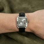 Alberto Square Watch - 40mm Steel & Leather - Image 2