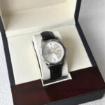 Amalfi Diamond Cut Watch — 42mm Steel & Black Leather - Image 5