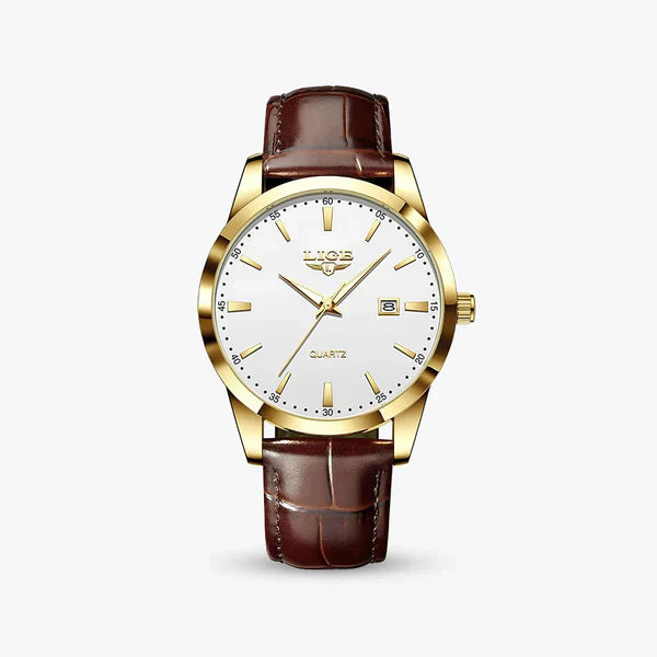 florence-01-front.jpg Florence Classic Dress Watch — 40mm Steel & Leather - Image 1