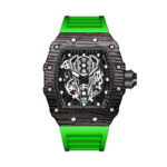 Helix Skeleton Tonneau Watch — Steel & Rubber - Image 2