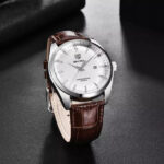 Lucca Slim Dress Watch — 41mm Steel & Croco Leather - Image 4