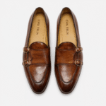 Men's Brown Genuine Leather Loafers Handmade - Image 2