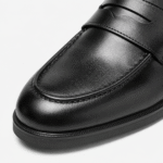 Men's Leather Dress Loafers – Black Classic Business Casual Formal Party Shoes - Image 3