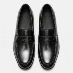 Men's Leather Dress Loafers – Black Classic Business Casual Formal Party Shoes - Image 4