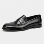 Men's Leather Dress Loafers – Black Classic Business Casual Formal Party Shoes - Image 2