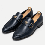 Men's Leather Loafers – Blue Casual Office Driving Slip-On Shoes - Image 2