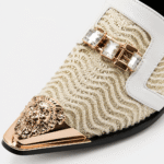 Mens Beige Patent Leather Loafers – Italian Style Slip-On Brown Formal Dress Shoes - Image 2