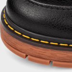 Mens Black Handmade Leather Loafers – British Retro Round Toe Fringe Slip-On Shoes - Image 6