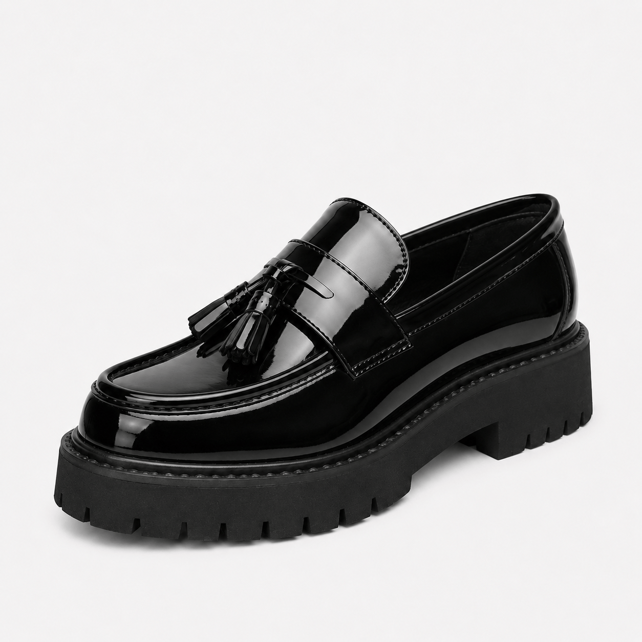 ma-boutique-mens-tassel-loafers-black-white-leather-british-style-slip-on-dress-shoes-mens-tassel-loafers-black-white-1241245596.png Mens Tassel Loafers – Black & White Leather British Style Slip-On Dress Shoes - Image 1