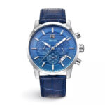 Monza Layered Dial Watch — 43mm Steel & Croco Leather - Image 3