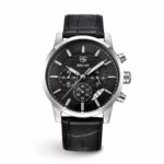 Monza Layered Dial Watch — 43mm Steel & Croco Leather - Image 4