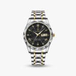 Romano Diamond Cut Watch — Two-Tone Steel Day-Date