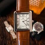 Venezia Ultra-Slim Rectangular Watch — 38mm Croco Leather - Image 3