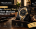 Luxury watch by WearNests displayed in an elegant setting with gold and black detailing, highlighting timeless elegance, premium craftsmanship, durability, and sophisticated style.